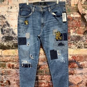NEW Ralph Lauren Blue Patchwork Men's Jeans 👖. MEN SIZE 31 / WOMEN SIZE 12